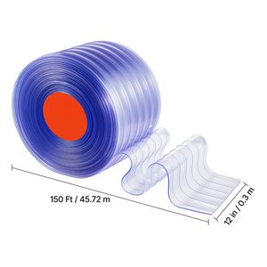 Tenda a strisce in PVC trasparente da 150 piedi, larghezza 12, con strisce in plastica a coste, rotolo sfuso per porte di celle frigorifere e congelatori - Product Image 6