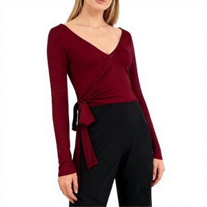 Haut de yoga pour femme à manches longues, moulant, extensible, écologique, sans couture, vêtement de sport respirant pour la gym et l'entraînement, avec logo personnalisé, vente en gros - Product Image 2