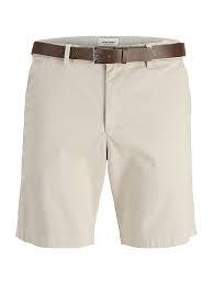 Shorts décontractés pour hommes, coupe confortable, 100 % coton, couleur unie, légers, pour l'été, taille mi-haute ajustable, braguette boutonnée, tissu peigné - Product Image 4