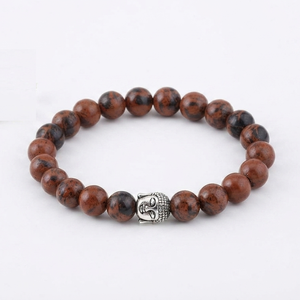 Pulsera de Obsidiana Caoba de Alta Calidad con Cuentas de Buda, Regalo Romántico, Joyería de Moda con Encanto para Hombres y Mujeres, Meditación Energética - Product Image 1