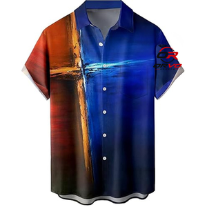 <b>Men</b> Hawaiian <b>Shirt</b> Knitted 100% Polyester Short Sleeve Turn Down Collar Parrot Print Casual Summer <b>Beach</b> Wear - Product Image 5