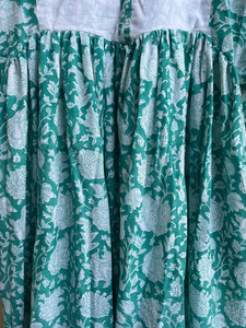 Robe longue décontractée à motif floral en coton brodé, imprimé au bloc, avec pompons, pour femme – Cadeau pour elle - Product Image 5