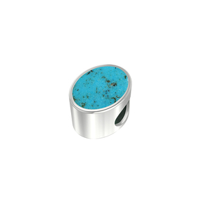 Premium Silver Plated 925 Sterling Silver Classic Slider Turquoise Mix Shapes Spring <b>Lock</b> <b>Cable</b> Chain Bezel Setting Gift Pack 3 - Product Image 2