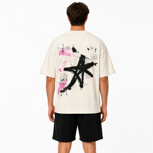 เสื้อยืดสตรีทแวร์ทรงหลวมไหล่ตก ระบายอากาศได้ดี เป็นมิตรกับสิ่งแวดล้อม ผลิตจากผ้าฝ้าย 100% สำหรับทุกเพศทุกวัย รับผลิตแบบ OEM ODM - Product Image 2