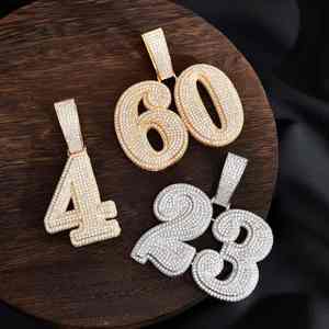 Collar con letras grandes personalizadas, colgante con nombre grande, cadena cubana, joyería Hiphop personalizada, Moissanita Micro Pave, regalo para él, para fiesta - Product Image 2