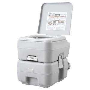 WC Portatile da Esterno con Borsa per il Trasporto, Serbatoio di Scarico da 5,3 Galloni e Serbatoio di Lavaggio da 3,2 Galloni, Sistema di Scarico a Pressione con Pulsante da 500ml per Campeggio - Product Image 1