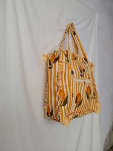 Sac fourre-tout artisanal en tissu de coton matelassé indien rose uni avec fermeture éclair, grand sac fait main pour femme, vente en gros - Product Image 5