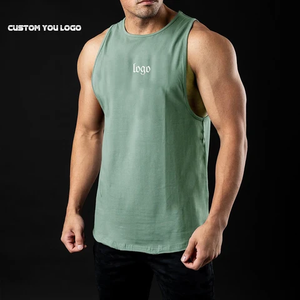 <b>Men's</b> <b>White</b> Sleeveless Tank Top With Black Pocket O-Neck Casual Style 100% Cotton Knitted Fit <b>Men</b> Contrast Binding Tank Tops - Product Image 6