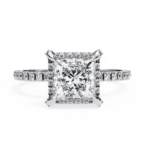 Impresionante Anillo de Oro Sólido con Diamante Sintético de Corte Radiante de Dos Quilates, Elegante Joyería Fina Unisex, Regalo para Compromiso o Boda - Product Image 5