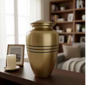 Urna Funeraria Moderna para Adultos, Diseño Art Deco, Duradera, Hecha a Mano, Acabado Mate, para Cenizas Humanas, 3.4 Litros - Product Image 5