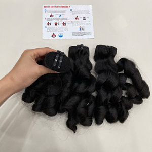มัดผมสีดำธรรมชาติมัดผมแบบม้วนสองชั้น - Product Image 4