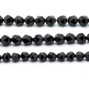 ลูกปัดออนิกซ์สีดำทรงเหลี่ยม ลูกปัดหินธรรมชาติแบบก้อน สำหรับทำเครื่องประดับ งานฝีมือ DIY - Product Image 2