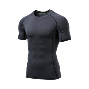 Trivira-camisetas atléticas de poliéster para hombre, camiseta de compresión para correr, ropa interior de manga corta de entrenamiento de secado rápido - Product Image 1
