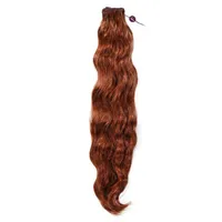 Extensions à clipser en cheveux humains indiens Remy longs roux, densité 100%, base en soie, ondulation naturelle, ensemble complet pour la tête avec couleurs personnalisables