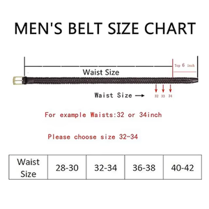 Cinturón de Cuero Trenzado de Moda al por Mayor, Cinturón de Cuero Genuino Hecho a Mano de Alta Calidad para Hombre, Hebilla de Cobre de Lujo, Ancho de 2.8 cm - Product Image 6