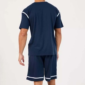 Precio al por Mayor, Conjunto Deportivo de Verano Personalizado, Informal, de Algodón, Tejido Sólido, Transpirable, de Secado Rápido, para Gimnasio, 2 Piezas, para Hombre - Product Image 2