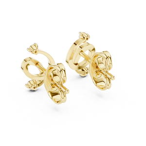 Conjunto de pendientes de diamantes cultivados en laboratorio, modernos, en oro amarillo macizo de 18 quilates, para compromiso, boda, fiesta, regalo de San Valentín, uso diario para mujeres - Product Image 2