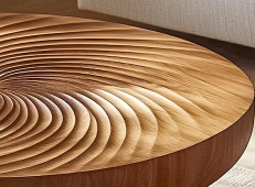 Modern Nordic Creative Solid Wood Japanese Style Tea <b>Table</b> Retro Home Log Annual Ring for <b>Small</b> Living Room <b>Round</b> Pattern - Product Image 4