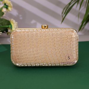 Indian Handmade Women's Golden Embroidery Clutch Purse Evening Clutch Bag with Detachable Chain Strap for women Hand Bags - Product Image 2