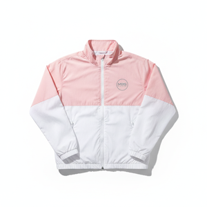 Custom Wholesale Lightweight Windproof Waterproof Color <b>Block</b> Pink White Sportswear Casual Outdoor Women Windbreaker Jacket - Product Image 1