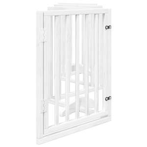 Barrera Plegable Blanca para Perros con 6 Paneles de Madera de Álamo de 118.1 Pulgadas para Corral o Puerta de Mascotas - Product Image 5