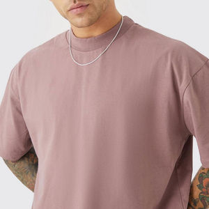 Camiseta de hombre de algodón 100% pesado, estilo vintage, de 250 gramos, de manga corta, corte cropped, holgado, oversize, con hombros caídos, color liso, venta al por mayor - Product Image 4