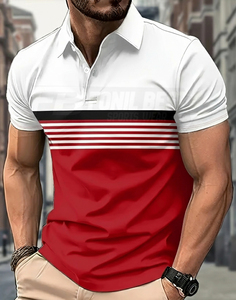 Chemise à manches courtes pour homme, logo sur le devant, tenue décontractée, respirante, séchage rapide, tissu 100% coton, logo personnalisé, service OEM - Product Image 1