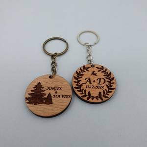 Custom Bulk Keychains, Wooden Keychain Favors, Communion Gifts Personalize, <b>Keyrings</b> Christmas Gifts - Product Image 1