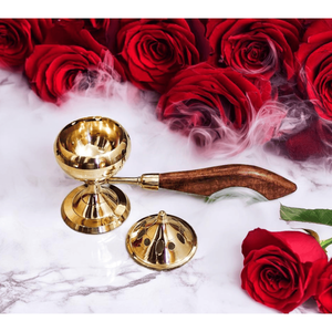 Quemador de Incienso de Latón Antiguo, Decorativo, Inspirado en el Bienestar, Esencial para la Vida, Ecológico, para Rituales Religiosos, Meditación y Confort - Product Image 1