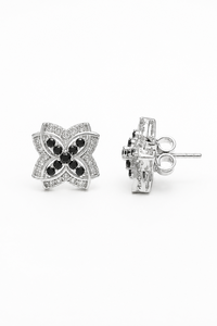 Boucles d'oreilles en diamant noir en argent sterling 92,5 KLST-30703 - Product Image 2