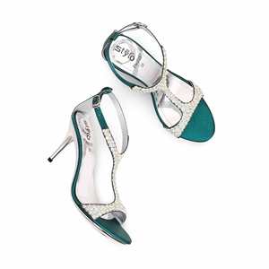 Verde FN6023 Sandalia Tacón Elegante Calzado Nupcial - Product Image 1