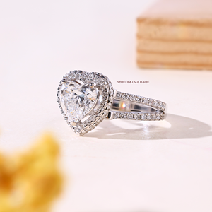 2 Carat Heart Cut Lab Grown Diamond DEF-VVS Rhodium Plated IGI Certified CVD Engagement Ring 14K White Gold Custom Jewelry - Product Image 2