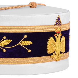 Gorra de Corona del Rito Escocés de 32.º Grado, Color Amarillo, Bordado a Mano con Hilos Metálicos, Insignia Masónica, Gorras de Corona, MOQ Bajo, Gorras Masónicas - Product Image 3