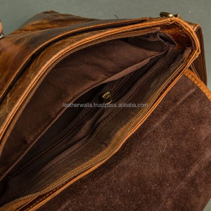 LW Custom 2024 Fashion Sac à bandoulière en cuir de vachette Sac de messager unisexe fabriqué à la main avec bouton de verrouillage Décoration Motif géométrique - Product Image 4