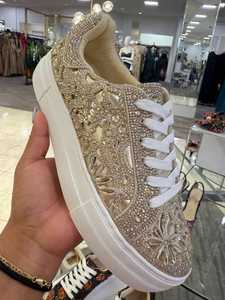 Zapatillas de Lona con Cuentas de Mariposa, Suela de Goma Vulcanizada, Zapatos Casuales de Plataforma para Mujer, Calzado de Tela de Algodón para Caminar al Aire Libre - Product Image 6