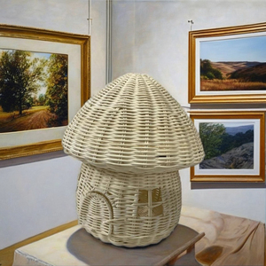 Decoración Ecológica de Ratán Blanco en Forma de Hongo para Restaurantes, Hoteles, Resorts y Oficinas - Product Image 4