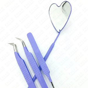 Pinces à extensions de cils en acier inoxydable de qualité supérieure avec poignée à prise diamantée, personnalisables pour une précision accrue - Product Image 5