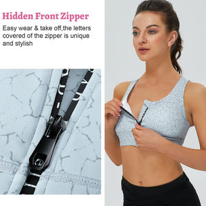 Customized Sublimation Printing Sports Yoga <b>Bra</b> For Women Breathable Adults Girls Classic Style Zipper <b>Closure</b> <b>Bras</b> - Product Image 4