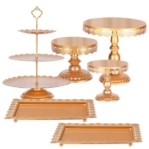 Juego de Soportes para Postres de Metal Blanco a Precio de Fábrica, Soporte para Pastel con Adornos, Decoración para Mesa de Postres, Exhibidores para Catering - Product Image 3