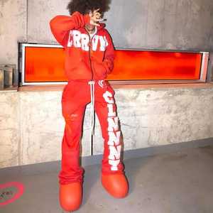 Solid Color Eco-Friendly Breathable 100% Cotton Hoodie + Jogging Pants Two-Piece Set Fashionable Winter Outdoor Casual <b>Tracksuit</b> - Product Image 6