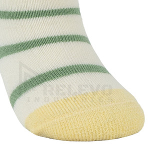 Men's Crew <b>Socks</b> Striped Green White Cotton Knitted Breathable Spring Daily Wear - Product Image 4