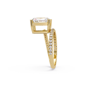 Anillos de boda clásicos de oro puro de 14K y 18K con diamante radiante solitario cultivado en laboratorio de 1CT, 2CT, 3CT, certificado por IGI, para mujer - Product Image 4