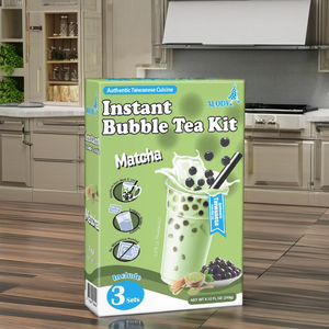 Té de burbujas Boba con sabor a Matcha de primera calidad, delicioso té de burbujas instantáneo en polvo - Product Image 1