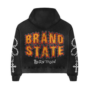 Chándal de Hombre Talla Grande con Hombros Caídos |   Conjunto de Algodón Suave con Estampado Serigrafiado |   OEM Personalizado al por Mayor - Product Image 6