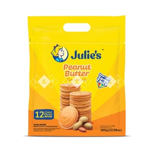 Bán buôn xuất khẩu Malaysia julie's đậu phộng bơ bánh sandwich Cookie 360g giòn ngọt & mặn Bánh Quy Kem - Product Image 1
