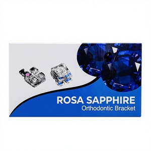 Brackets de Ortodoncia Manuales Rosa Sapphire, Monocristalinos, Transparentes, Estéticos, MBT 022, Alta Transparencia, Baja Fricción - Product Image 1