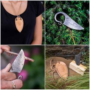 Cuchillo de Bolsillo Toferner Celtic para Camping, Forjado a Mano, Hoja Fija, Mango de Madera, Hoja de Acero Inoxidable Endurecido, Colección de Arte Vintage - Product Image 2