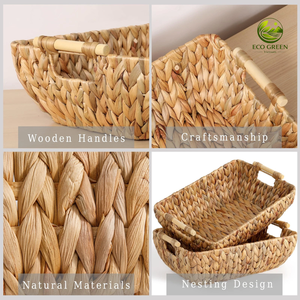 Panier en jacinthe d'eau fait main, naturel, écologique, panier de rangement, Vietnam, OEM ODM disponible - Product Image 2