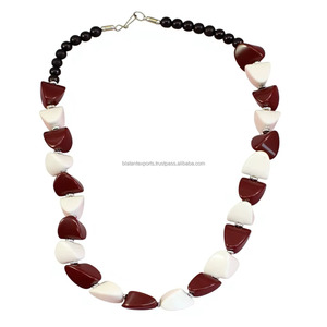 Colorful Bohemian Style Epoxy Resin Pendant Necklace Unique Statement Gold Plated Handmade Wedding Engagement Jewelry Real Bead - Product Image 1