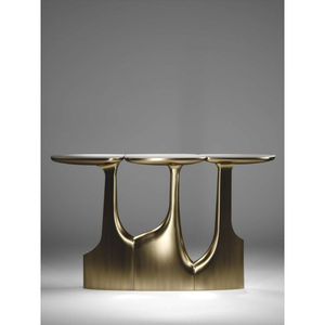 Table console de luxe pour salon, design unique et élégant, plaqué or de haute qualité, très demandée, idéale pour la maison et l'hôtel. - Product Image 3